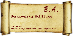 Benyovszky Achilles névjegykártya
